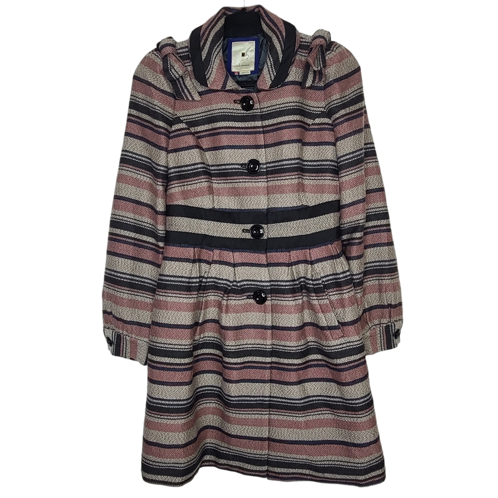Anthropologie Elevenses Pattern Maker's Striped Coat Size 2
